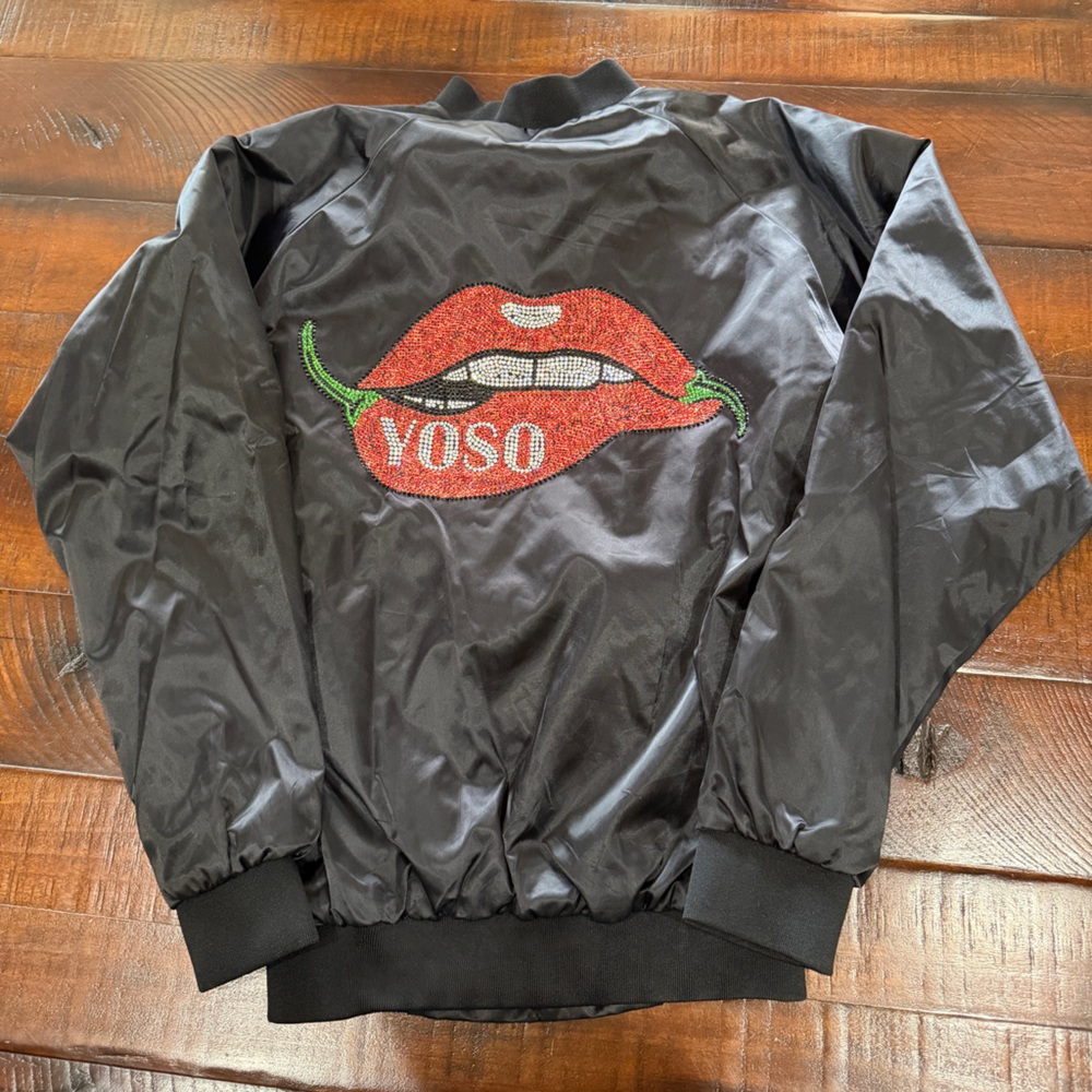 Top Gun YOSO Black Satin Bomber Jacket